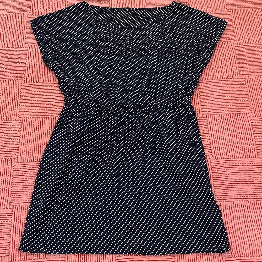 Navy & White Star print Mini Dress with pockets made in USA